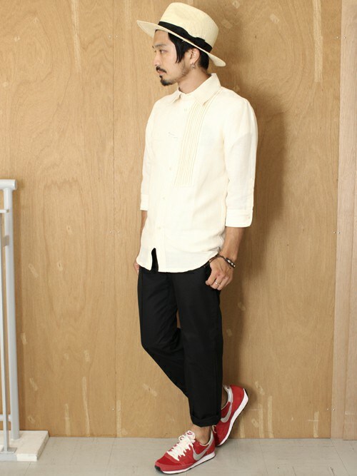 メンズ7分袖シャツ4